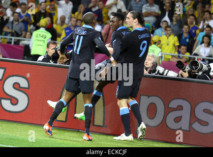 UEFA EURO 2012 Spiel Schweden Vs England Stockfoto