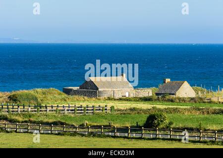 Frankreich, Manche, Cotentin, Cap De La Hague, Vauville, Vauville Festung erbaut um 1760, während des Siebenjährigen Krieges (1756 1763), jetzt Gästehaus zu vermieten Stockfoto