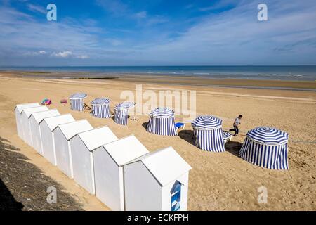 Frankreich, Calvados, Pays d ' Auge, Cabourg, Strand Stockfoto