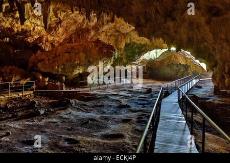 Mauritius, Rodrigues Island, François Leguat, Grande Caverne, horizontale Ansicht einer natürlichen Höhle reservieren Stockfoto