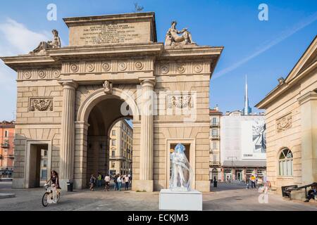 Italien, Lombardei, Mailand, Corso Garibaldi, die Tür des Architekten Giacomo Moraglia Garibaldi Stockfoto