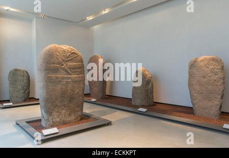 Frankreich, Aveyron, Rodez, Museum Fenaille, Menhir-Statuen Stockfoto