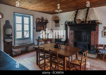 Frankreich, Vendee, Saint Vincent Sur Jard, Clemenceau Haus, Speisesaal Stockfoto