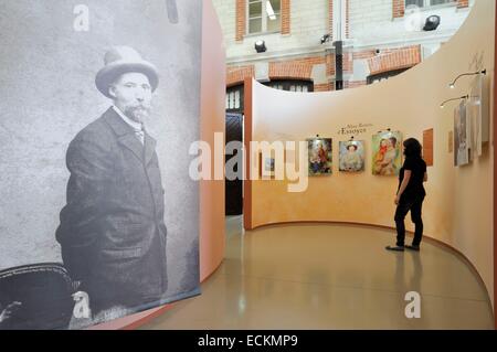 Frankreich, Aube, Essoyes, Raum Renoir, Pierre Auguste Renoir und Aline Renoir Essoyes Gemälde Stockfoto