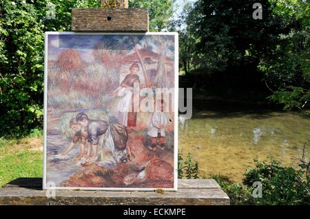 Frankreich, Aube, Essoyes, Ource Fluss, Ort der Entstehung des Gemäldes Unterlegscheiben von Pierre Auguste Renoir Stockfoto