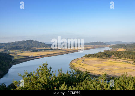 Blick vom Gyeongcheon-Observatorium in Sangju-Si, Korea Stockfoto