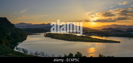 Blick vom Hak-Observatorium in Sangju-Si, Korea Stockfoto