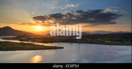 Blick vom Hak-Observatorium in Sangju-Si, Korea Stockfoto