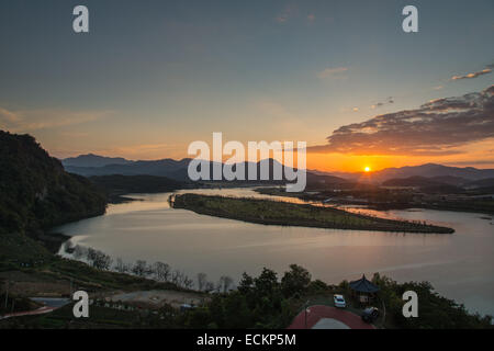 Blick vom Hak-Observatorium in Sangju-Si, Korea Stockfoto