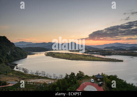 Blick vom Hak-Observatorium in Sangju-Si, Korea Stockfoto