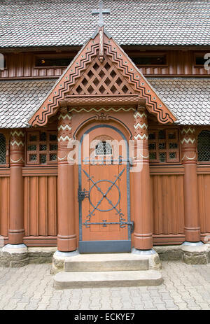 Von der nordischen Stabkirche in Hahnenklee, Deutschland Stockfoto