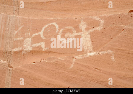 Piktogramme an Defiance Schlauch, vergessene Canyon, Lake Powell, Utah, USA Stockfoto