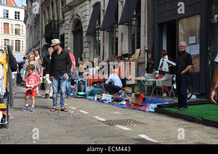 Lille Braderie, Rijssel Frankreich. Stockfoto