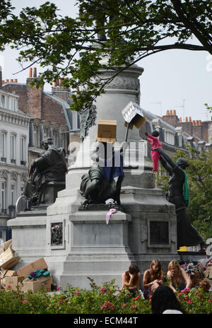 Detail der Statue de Pasteur, Lille Rijssel Frankreich. Stockfoto