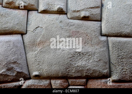 Zwölf-Winkel Stein (Hatunrumiyoc), Inka Wand, Cusco, Peru Stockfoto