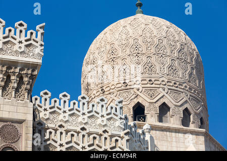 Detail der geschnitzten Steinkuppel, Abu al-Abbas (oder Abu'l-Abbas) al-Mursi-Moschee, Alexandria, Ägypten Stockfoto