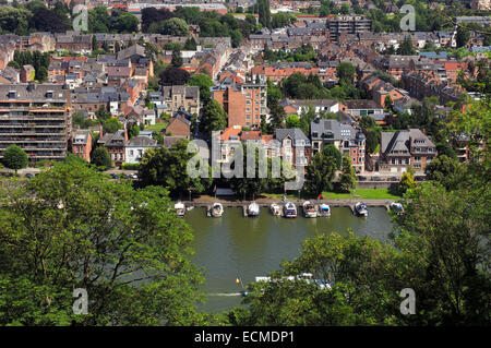 Namur und Maas, Blick von der Zitadelle, Belgien, Europa Stockfoto