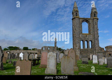 St Andrews Cathedral und Friedhof, St Andrews, Fife, Schottland, Vereinigtes Königreich Stockfoto