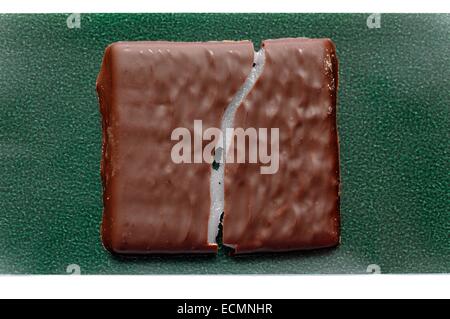 Nach acht Schokolade Münzstätten Stockfoto