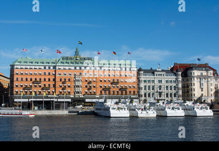 Stockholm Schweden exklusive Grand Hotel am Wasser in Innenstadt Stockfoto