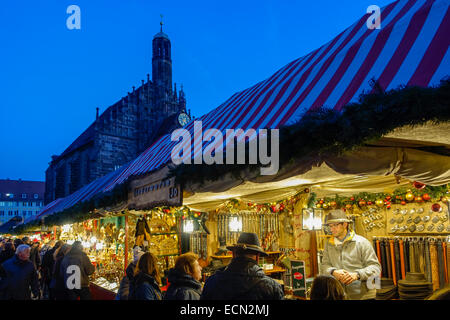 Weihnachtsmarkt, Chriskindlesmarkt in Nürnberg, Middle Franconia, Bayern, Deutschland, Europa Stockfoto