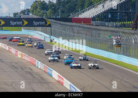 Oldtimer-Rennen bei Glenora Weinkeller US-Oldtimer Grand Prix in Watkins Glen International in der Finger Lakes-Gegend Stockfoto