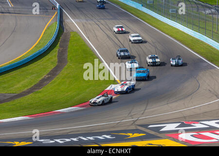 Oldtimer-Rennen bei Glenora Weinkeller US-Oldtimer Grand Prix in Watkins Glen International in der Finger Lakes-Gegend Stockfoto