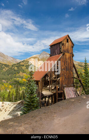 Auch genannt Yankee Mädchen Silber-Mine in der Red Mountain Minendistrikt Highway 550 Million Dollar Highway in Colorado Stockfoto