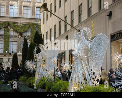 Herald Angel Dekoration, Rockefeller Center, NYC Stockfoto