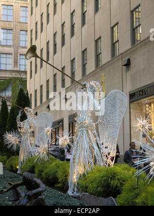 Herald Angel Dekoration, Rockefeller Center, NYC Stockfoto