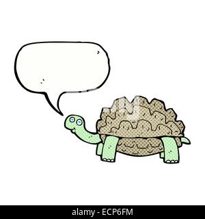 Cartoon-Schildkröte mit Sprechblase Stock Vektor