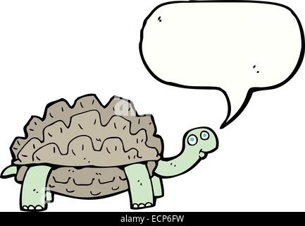 Cartoon-Schildkröte mit Sprechblase Stock Vektor