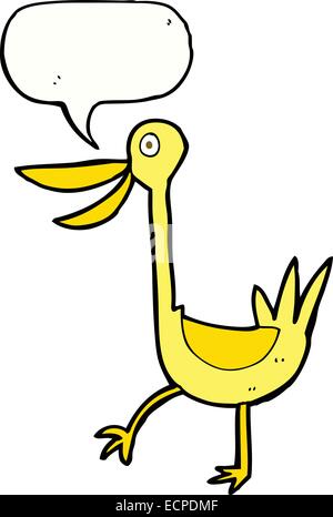 Lustige Comic-Ente mit Sprechblase Stock-Vektorgrafik - Alamy
