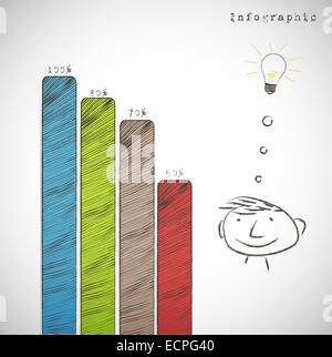 minimale Infografiken Retro-Vektor Eps mit Lampe Stockfoto