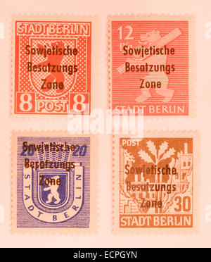 Alt Berliner Briefmarken Sowjetunion Stockfoto