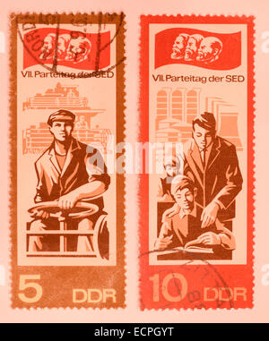alte Ddr-Briefmarken Stockfoto