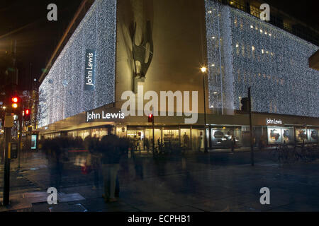 Weihnachtslichter schmücken John Lewis Oxford Street Stockfoto