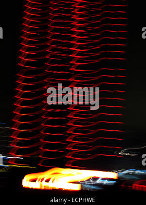 Abstrakte Licht, Tour Montparnasse-Turm, La Nuit Blanche, White Night, Paris, Frankreich Stockfoto