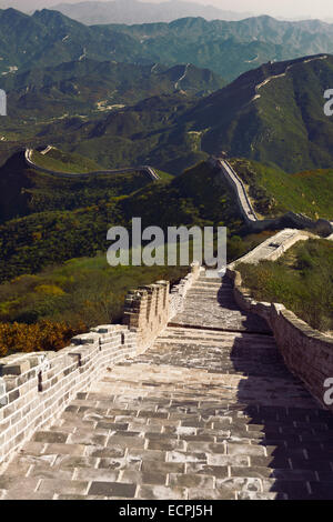 Great Wall Of China Landschaftskulisse in Badaling, Peking, China. Stockfoto