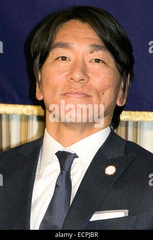 Hideki Matsui, 17. Dezember 2014 - Baseball: Ehemalige der New York Yankees Hideki Matsui besucht die Pressekonferenz in The Foreign Correspondents Club of Japan am 17. Dezember 2014 in Tokio, Japan. Baseball Superstars und Hideki Matsui besuchen "TOMODACHI Charity Baseball-Spiel" fördern Kinder in Tohoku und starke Beziehung zwischen amerikanischen und japanischen Kindern durch Baseball zu verbessern. Die Veranstaltung wird im Tokyo Dome am 21. März 2015 stattfinden. (Foto von Rodrigo Reyes Marin/AFLO) Stockfoto