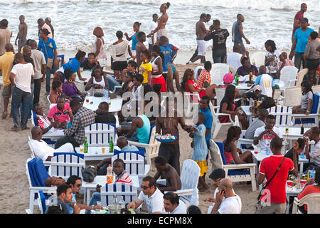 Bar auf Points Strand, Accra, Ghana, Afrika Stockfoto