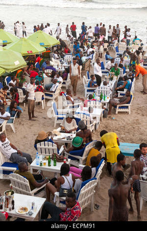 Bar und Restaurant auf Points Strand, Accra, Ghana, Afrika Stockfoto