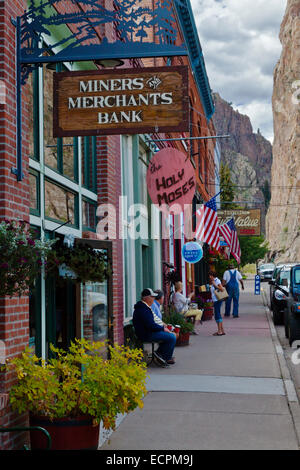 Geschäfte an der Hauptstraße von CREEDE COLORADO, eine Silber-Bergbau-Stadt stammt aus der Mitte 1800 ist das ist jetzt eine touristische Regionalabdeckung Stockfoto