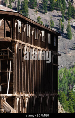 COMMODORE MINE in CREEDE, COLORADO, eine Silber-Bergbau-Stadt stammt aus der Mitte des 19. Jahrhunderts. Stockfoto