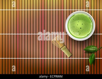 Raster-Matcha-Tee Stockfoto