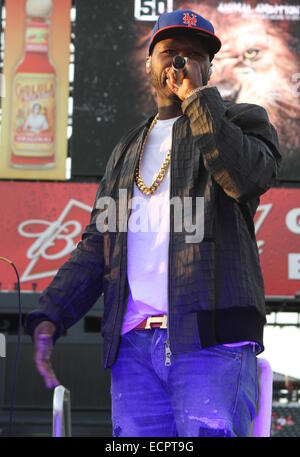 50 Cent tritt bei Citi Field zum Auftakt der New York Mets 2014 Pfostenspiel Konzertreihe Featuring: 50 Cent wo: New York, Vereinigte Staaten von Amerika bei: 14. Juni 2014 Stockfoto