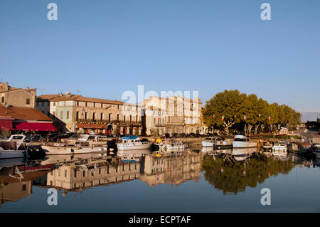 Frankreich-Gard-Beaucaire-Quai de entlang (Lock) Canal du Rhône eine Sete Port Hafen Französisch Frankreich Gard, Stockfoto