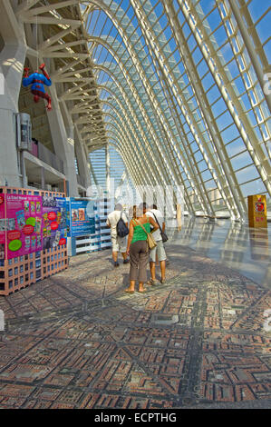 Principe Felipe Wissenschaftsmuseum, Stadt der Künste und Wissenschaften von Santiago Calatrava, Comunidad Valenciana, Valencia, Spanien, Europa Stockfoto
