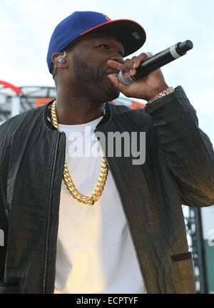 50 Cent tritt bei Citi Field zum Auftakt der New York Mets 2014 Pfostenspiel Konzertreihe Featuring: 50 Cent wo: New York, Vereinigte Staaten von Amerika bei: 14. Juni 2014 Stockfoto