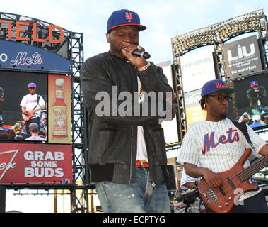 50 Cent tritt bei Citi Field zum Auftakt der New York Mets 2014 Pfostenspiel Konzertreihe Featuring: 50 Cent wo: New York, Vereinigte Staaten von Amerika bei: 14. Juni 2014 Stockfoto